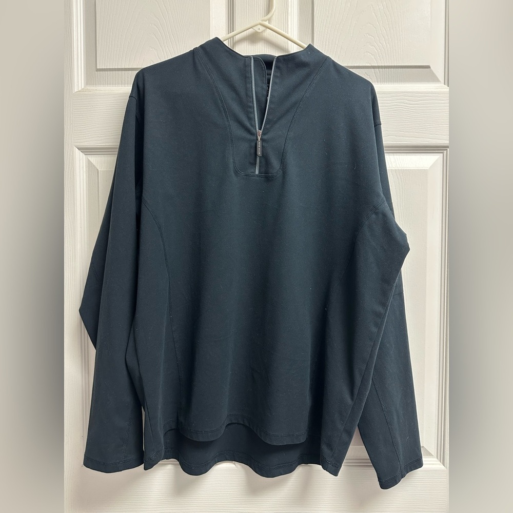 Peter Millar Men's Dark Gray/ Black Element 1/4 Zip-Up Pull Over